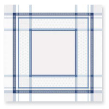 Tovaglietta 90x90 - centro Hardanger - bianca decoro blu