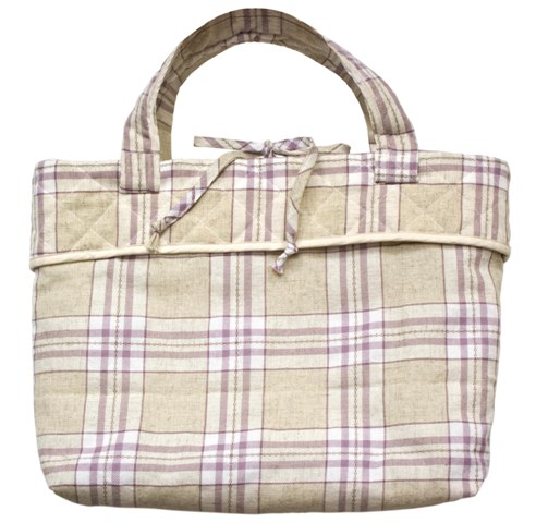 Borsa shopper - unifilo scozzese - lilla